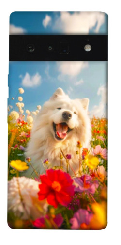Чехол itsPrint Happy dog in flowers для Google Pixel 6 Pro