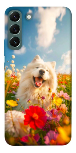 Чехол itsPrint Happy dog in flowers для Samsung Galaxy S22+