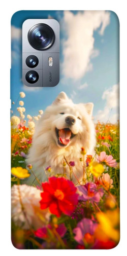 Чехол itsPrint Happy dog in flowers для Xiaomi 12 / 12X