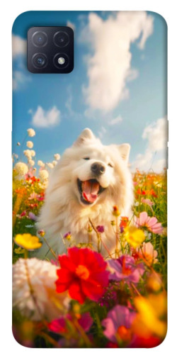 Чехол itsPrint Happy dog in flowers для Oppo A72 5G / A73 5G
