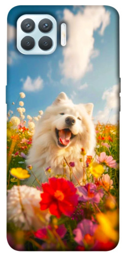 Чехол itsPrint Happy dog in flowers для Oppo F17 Pro