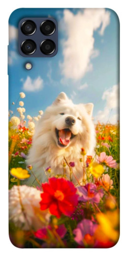 Чехол itsPrint Happy dog in flowers для Samsung Galaxy M33 5G