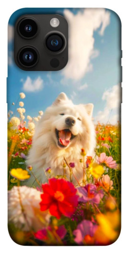 Чехол itsPrint Happy dog in flowers для Apple iPhone 14 Pro Max (6.7")