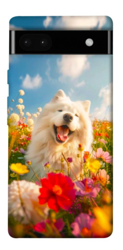 Чехол itsPrint Happy dog in flowers для Google Pixel 6a