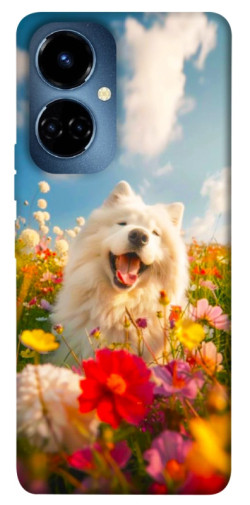 Чехол itsPrint Happy dog in flowers для TECNO Camon 19 (CI6n) / 19 Pro (CI8n)
