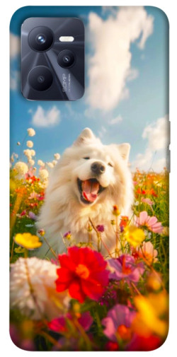 Чехол itsPrint Happy dog in flowers для Realme C35