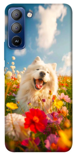 Чехол itsPrint Happy dog in flowers для TECNO Pop 5 LTE