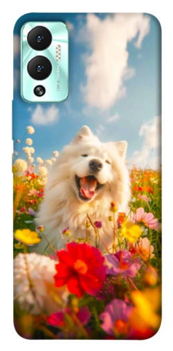 Чехол itsPrint Happy dog in flowers для Infinix Hot 12 Play