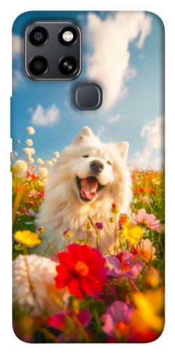 Чехол itsPrint Happy dog in flowers для Infinix Smart 6