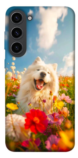 Чехол itsPrint Happy dog in flowers для Samsung Galaxy S23