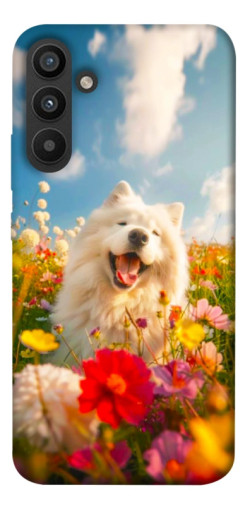 Чехол itsPrint Happy dog in flowers для Samsung Galaxy A34 5G
