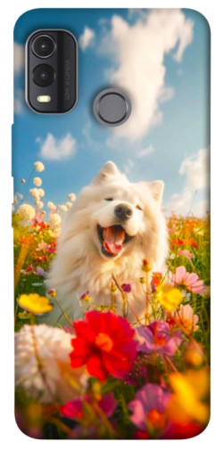 Чехол itsPrint Happy dog in flowers для Nokia G11 Plus
