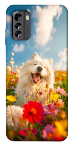 Чехол itsPrint Happy dog in flowers для Nokia G60