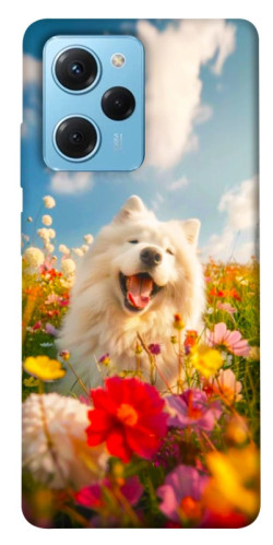 Чехол itsPrint Happy dog in flowers для Xiaomi Poco X5 Pro 5G