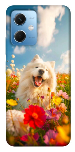 Чехол itsPrint Happy dog in flowers для Xiaomi Poco X5 5G