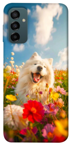 Чохол itsPrint Happy dog in flowers для Samsung Galaxy M14 5G