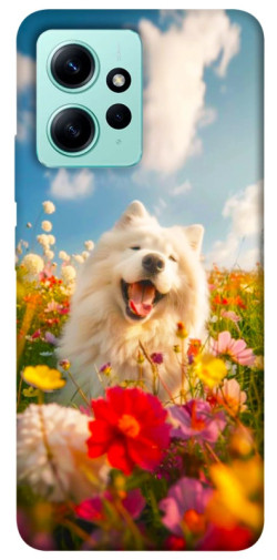 Чехол itsPrint Happy dog in flowers для Xiaomi Redmi Note 12 4G