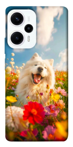 Чохол itsPrint Happy dog in flowers для Xiaomi Poco F5 Pro