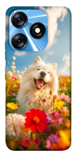 Чохол itsPrint Happy dog in flowers для TECNO Spark 10 Pro