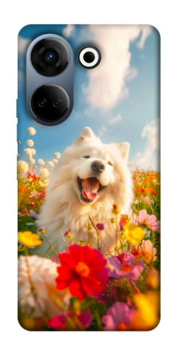 Чохол itsPrint Happy dog in flowers для TECNO Camon 20 Pro (CK7n)