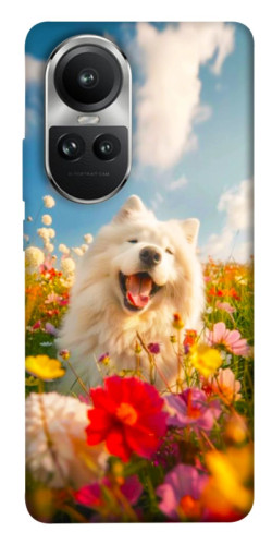 Чохол itsPrint Happy dog in flowers для Oppo Reno 10