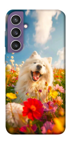 Чохол itsPrint Happy dog in flowers для Samsung Galaxy S23 FE