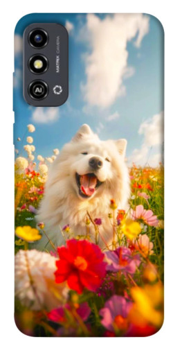 Чехол itsPrint Happy dog in flowers для ZTE Blade A53