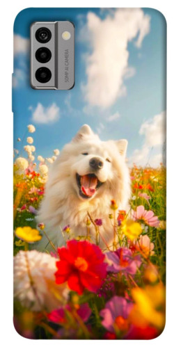 Чохол itsPrint Happy dog in flowers для Nokia G22