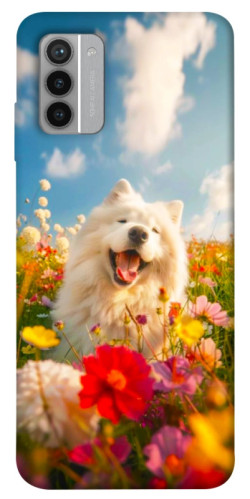 Чохол itsPrint Happy dog in flowers для Nokia G42