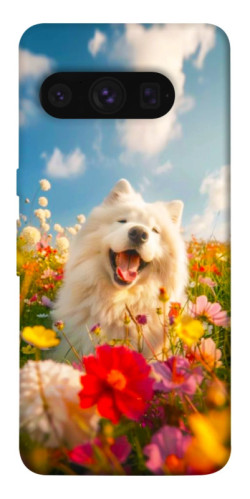 Чехол itsPrint Happy dog in flowers для Google Pixel 8 Pro