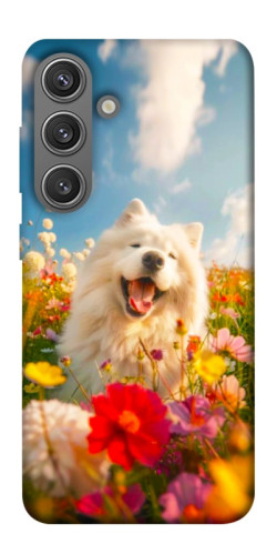 Чохол itsPrint Happy dog in flowers для Samsung Galaxy S24