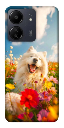 Чохол itsPrint Happy dog in flowers для Xiaomi Redmi 13C