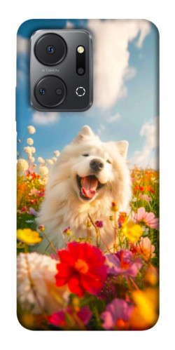 Чехол itsPrint Happy dog in flowers для Huawei Honor X7a