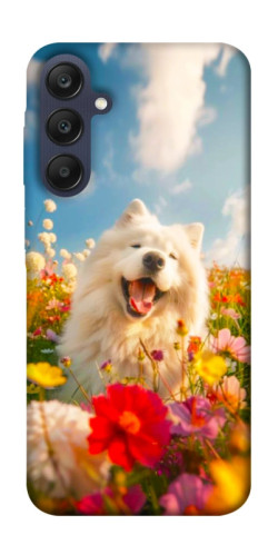Чохол itsPrint Happy dog in flowers для Samsung Galaxy A25 5G