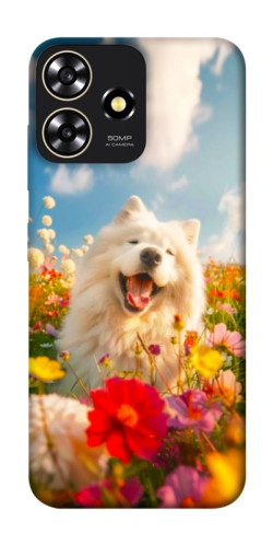 Чехол itsPrint Happy dog in flowers для ZTE Blade A73 4G