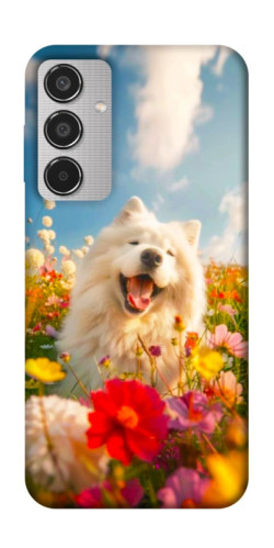 Чохол itsPrint Happy dog in flowers для Samsung Galaxy M35 5G
