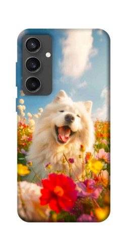 Чохол itsPrint Happy dog in flowers для Samsung Galaxy S24 FE