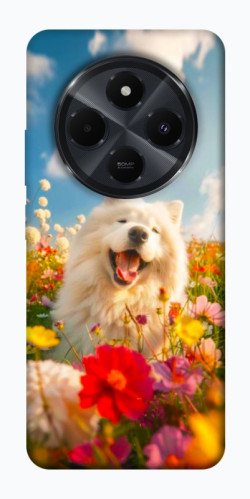 Чохол itsPrint Happy dog in flowers для Xiaomi Redmi 14C / Poco C75