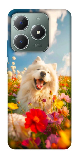 Чохол itsPrint Happy dog in flowers для Realme C61 4G