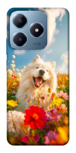 Чохол itsPrint Happy dog in flowers для Realme C63 4G