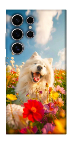 Чохол itsPrint Happy dog in flowers для Samsung Galaxy S25 Ultra