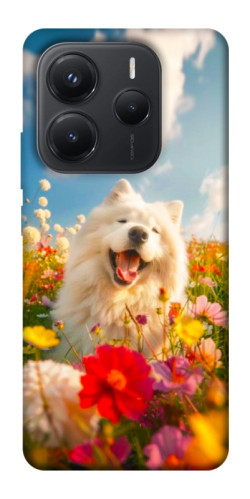 Чохол itsPrint Happy dog in flowers для Xiaomi Redmi Note 14 5G