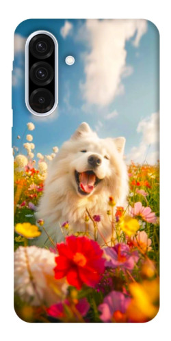 Чехол itsPrint Happy dog in flowers для Samsung Galaxy A56 5G
