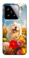 Чехол itsPrint Happy dog in flowers для Xiaomi 15