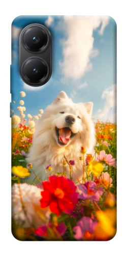 Чехол itsPrint Happy dog in flowers для Xiaomi Poco X7 Pro