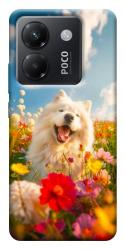 Чехол itsPrint Happy dog in flowers для Xiaomi Poco M7 Pro 5G