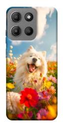 Чехол itsPrint Happy dog in flowers для Motorola Moto G15 4G