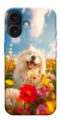 Чехол itsPrint Happy dog in flowers для Apple iPhone 17 (6.3")