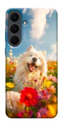 Чехол itsPrint Happy dog in flowers для Samsung Galaxy S25 FE