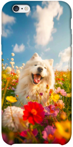Чехол itsPrint Happy dog in flowers для Apple iPhone 6/6s plus (5.5")